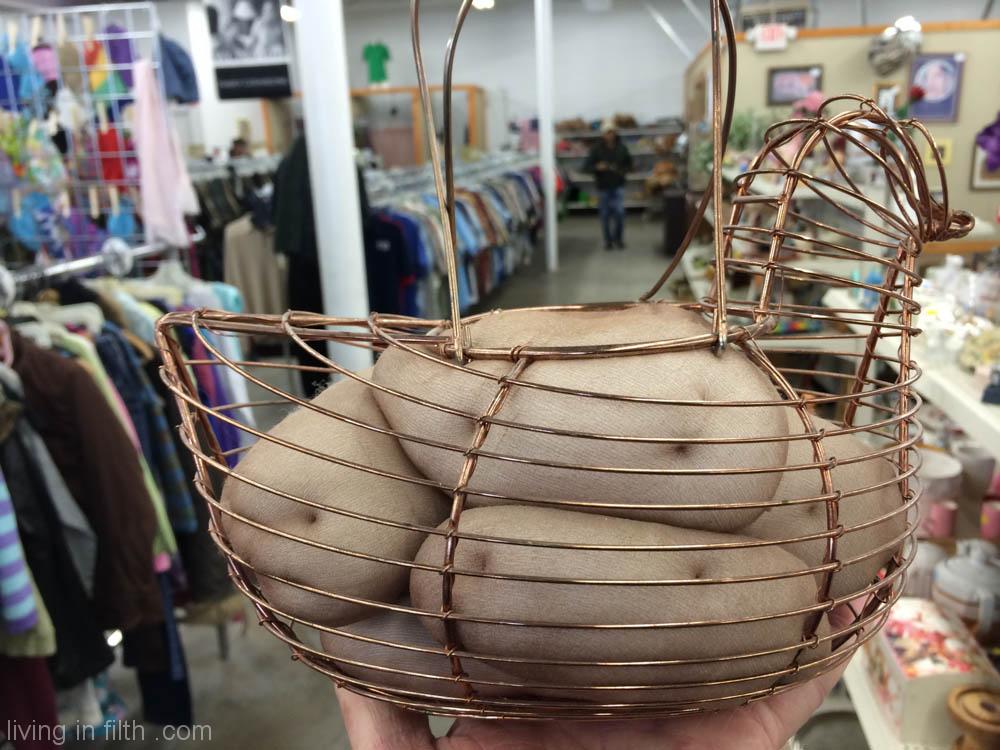 Stuffed Hose to Resemble Potatoes in a Chicken Basket
